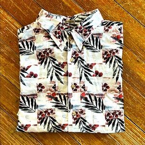 Natural Issue Men’s XL 100% Cotton Floral Button Down